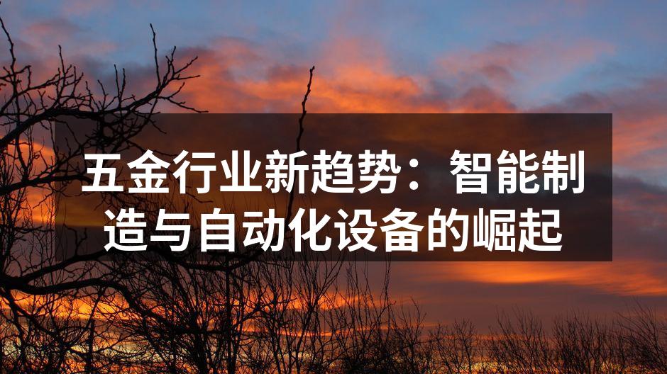 五金行业新趋势:智能制造与自动化设备的崛起